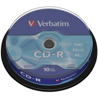 Диск CD-R 10 Verbatim, 700Mb, 52x, Extra Protection, Cake Box (43437)