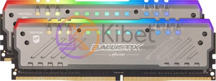 Модуль памяти 8Gb x 2 (16Gb Kit) DDR4, 3200 MHz, Crucial Tactical Tracer RGB, Gr