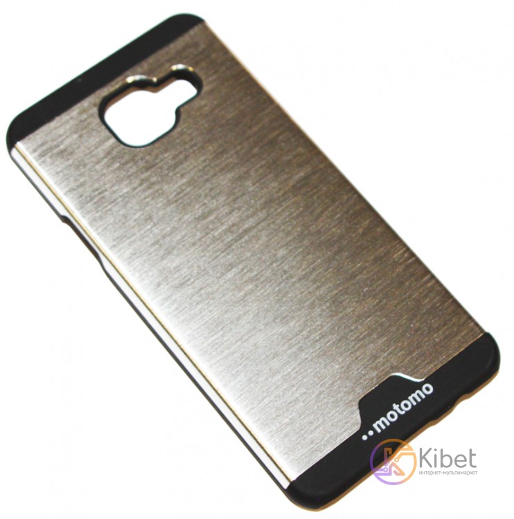 Крышка-бампер пластик+металл Motomo Soft touch for Samsung Galaxy A310, Silver
