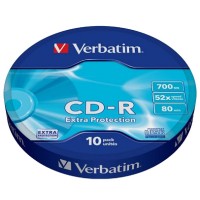 Диск CD-R 10 Verbatim, 700Mb, 52x, Extra Protection, Shrink Box (43725)