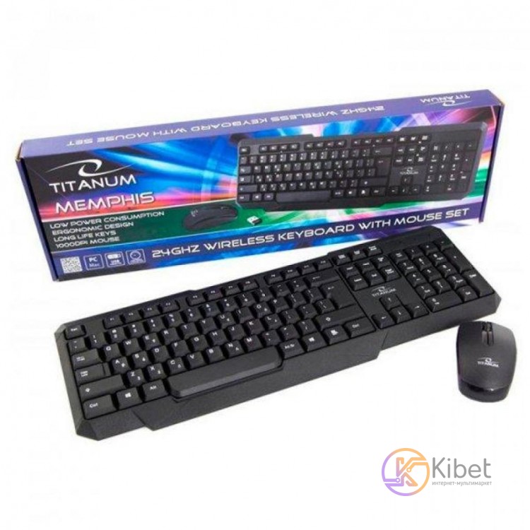 Комплект беспроводной Esperanza TK108UA, Black, USB (клавиатура+мышь)