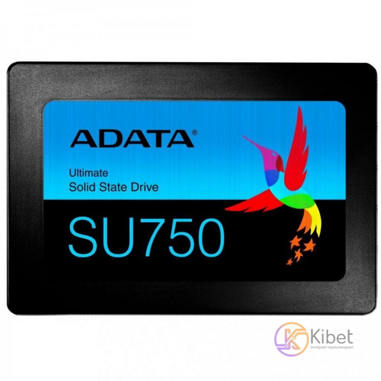 Твердотельный накопитель 256Gb, A-Data Ultimate SU750, SATA3, 2.5', 3D TLC, 550
