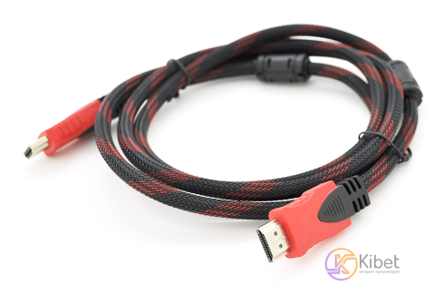 Кабель HDMI - HDMI 1.5 м Merlion Black, V1.4, коннектор RED Black (YT-HDMI(M) (M