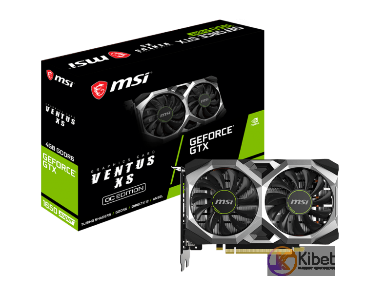 Видеокарта GeForce GTX 1650 SUPER, MSI, VENTUS XS OC, 4Gb DDR6, 128-bit, DVI-D H