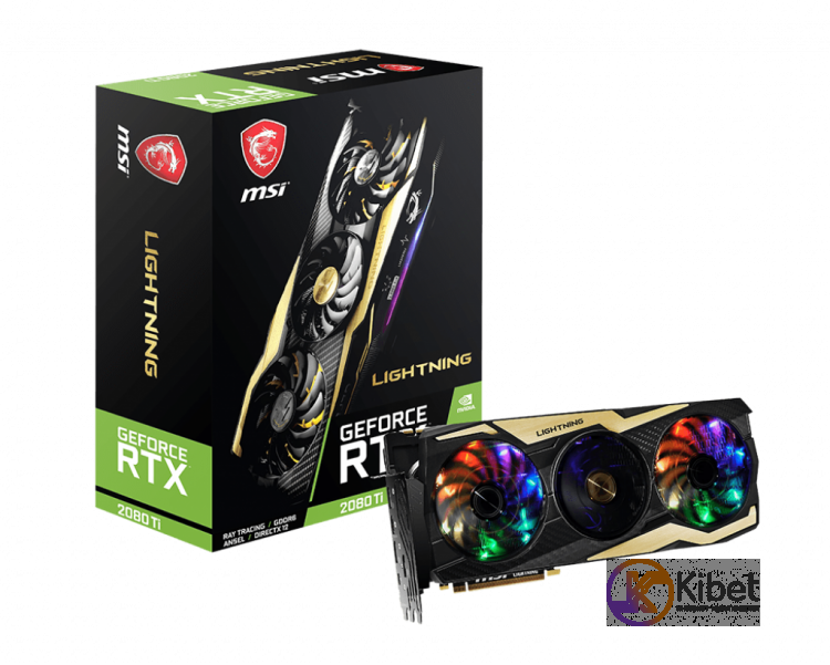 Видеокарта GeForce RTX 2080Ti, MSI, LIGHTNING, 11Gb DDR6, 352-bit, HDMI 3xDP USB