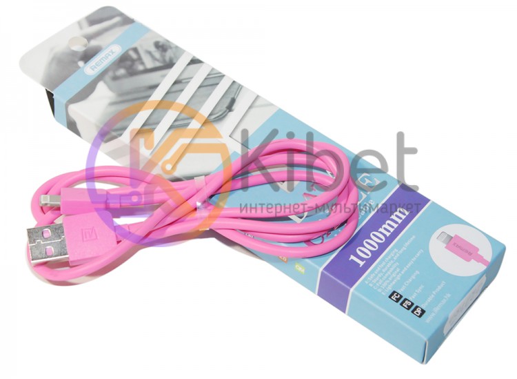 Кабель USB - Lightning, Pink, Remax, 1 м (RC-006i)