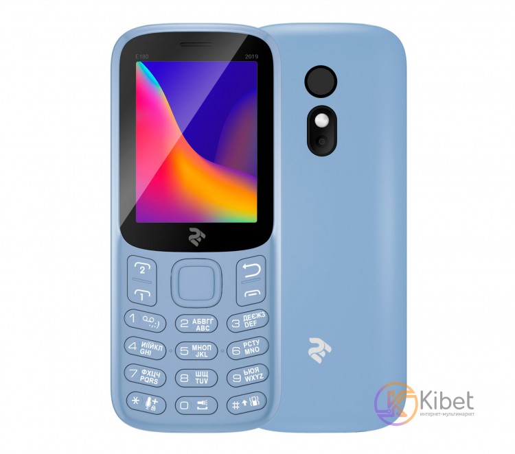 Мобильный телефон 2E E180 2019, Blue, Dual Sim (Mini-SIM), 2G, 1.77'' (TN, 128x1