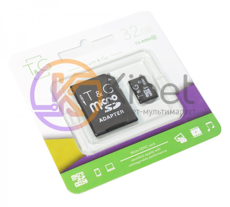 Карта памяти microSDHC, 32Gb, Class10 UHS-I, T G, SD адаптер, TG-32GBSD10U1-01
