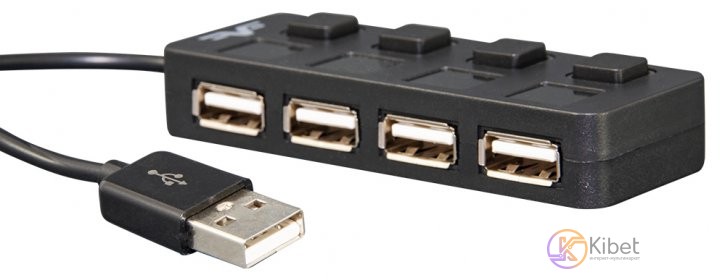 Концентратор USB 2.0 Frime FH-20010 Black, 4 порта