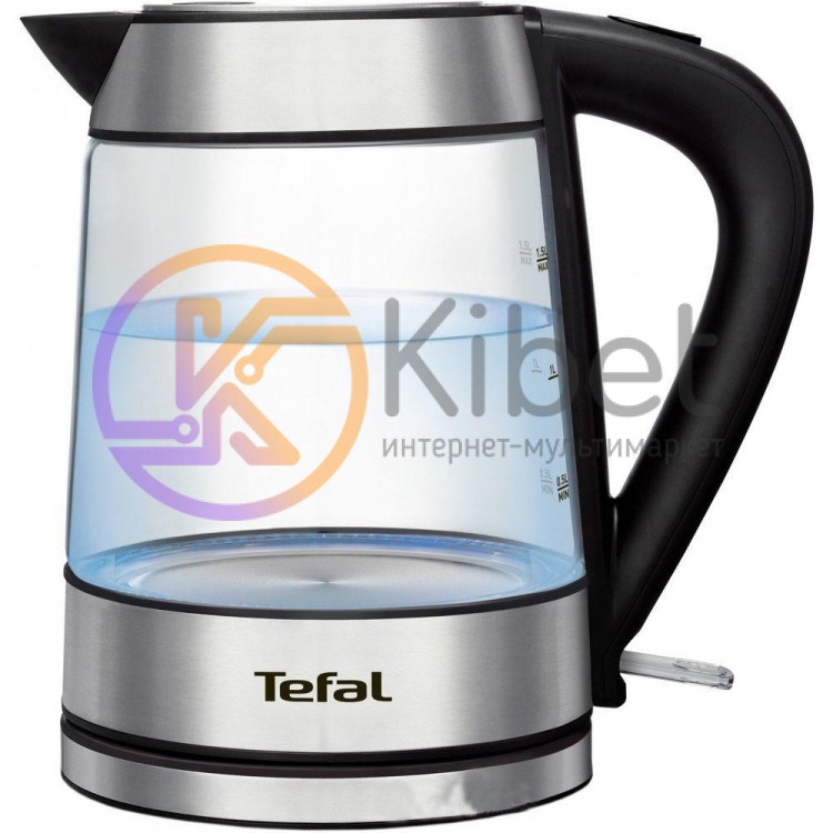 Чайник Tefal KI730D Black, 2200W, 1.7 л, дисковый, с подсветкой, стекло