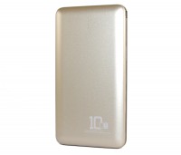 Универсальная мобильная батарея 10000 mAh, Aspor A338 Ultathin (2.4A, 2USB) Gold