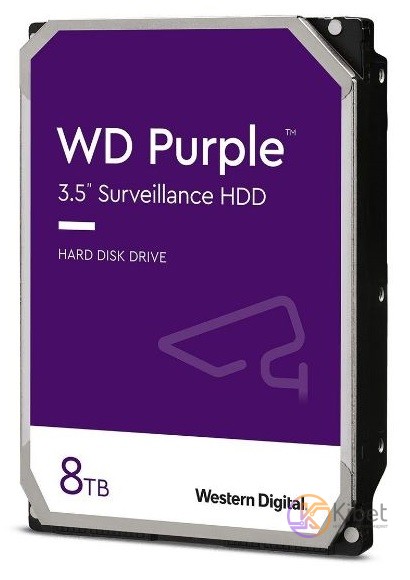 Жесткий диск 3.5' 8Tb Western Digital Purple, SATA3, 128Mb, 5640 rpm (WD84PURZ)