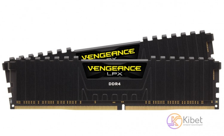 Модуль памяти 8Gb x 2 (16Gb Kit) DDR4, 2666 MHz, Corsair Vengeance LPX, Black, 1
