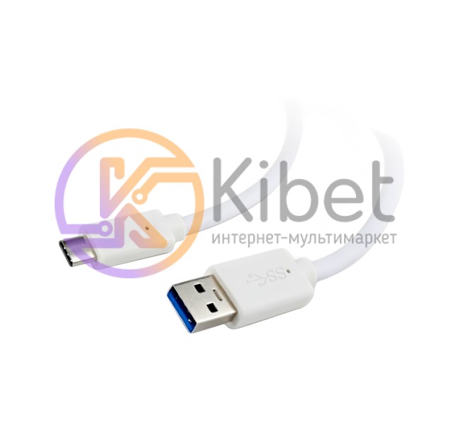 Кабель USB 3.0 - 0.1м AM Type-C Cablexpert CCP-USB3-AMCM-W-0.1M, White, премиум,