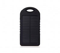 Универсальная мобильная батарея 5000 mAh, Power Bank, Black, солнечная панель (5