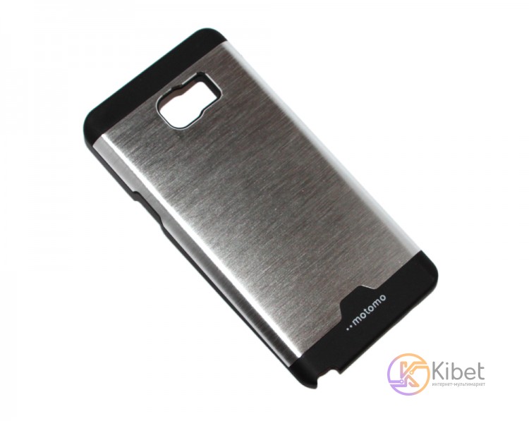 Крышка-бампер пластик+металл Motomo Soft touch for Samsung Galaxy Note 5, Silver