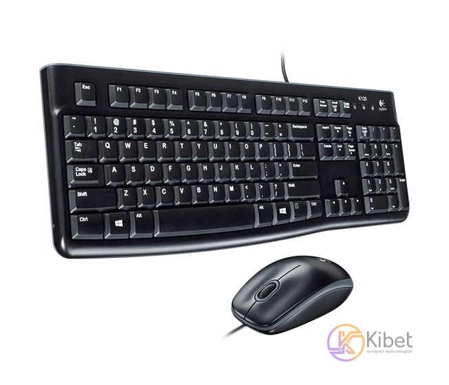 Комплект Logitech MK120 Desktop, Black, USB, влагозащищенная клавиатура + оптиче