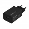 Сетевое зарядное устройство ColorWay, Black, 1xUSB, QC3.0, 3A, 18W, кабель Micro