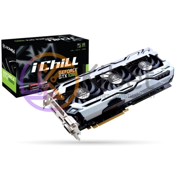 Видеокарта GeForce GTX1060 OC, Inno3D, iChill HerculeZ X3, 6Gb DDR5, 192-bit, 2x