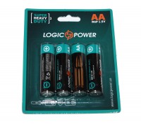 Батарейки AA, Logic Power, 4 шт, 1.5V, Blister Box