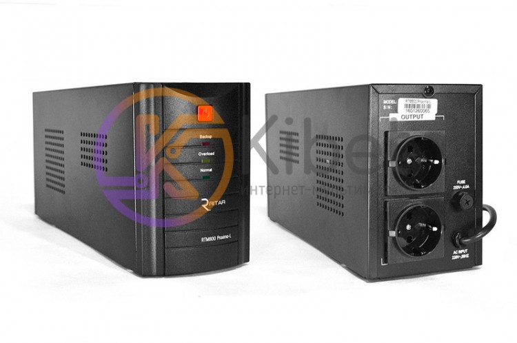 ИБП Ritar RTM800 (480W) Proxima-L, LED, AVR, 4st, 2xSCHUKO socket, 1x12V9Ah, met