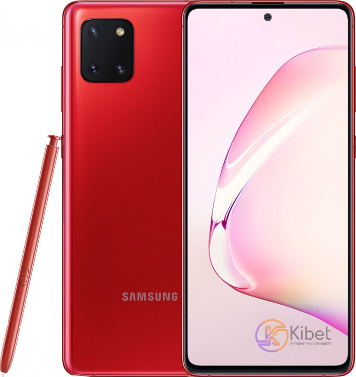 Смартфон Samsung Galaxy Note 10 Lite Red, 2 NanoSim, 6.7' (2400x1080) Super AMOL