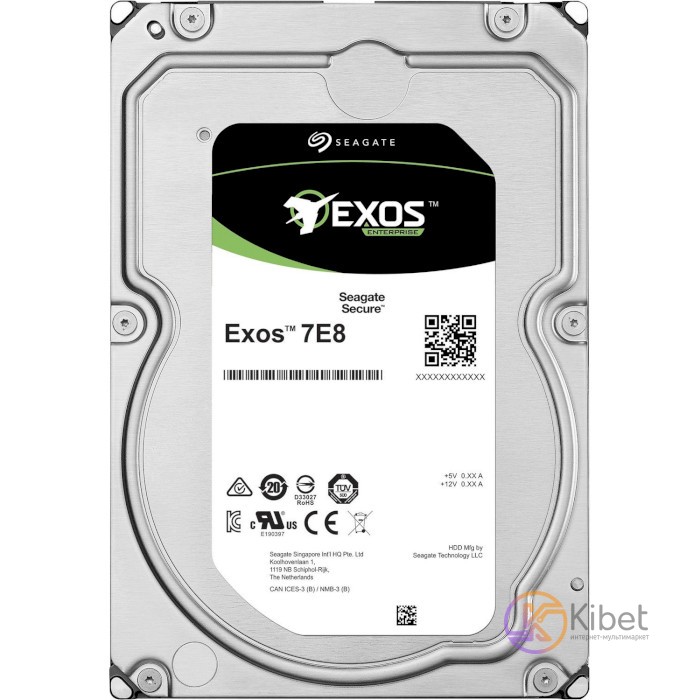 Жесткий диск 3.5' 2Tb Seagate Exos 7E8, SAS, 256Mb, 7200 rpm (ST2000NM004A)
