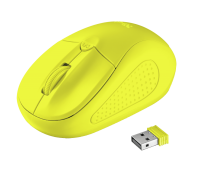 Мышь беспроводная Trust Primo, Yellow, оптическая, 1000 1600 dpi, 4 кнопки, гнез