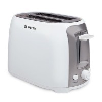 Тостер Vitek VT-1582, White, 750W, 2 тоста, 2 отделения, 6 режимов поджаривания,