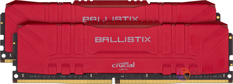 Модуль памяти 8Gb x 2 (16Gb Kit) DDR4, 2666 MHz, Crucial Ballistix, Red, 16-18-1