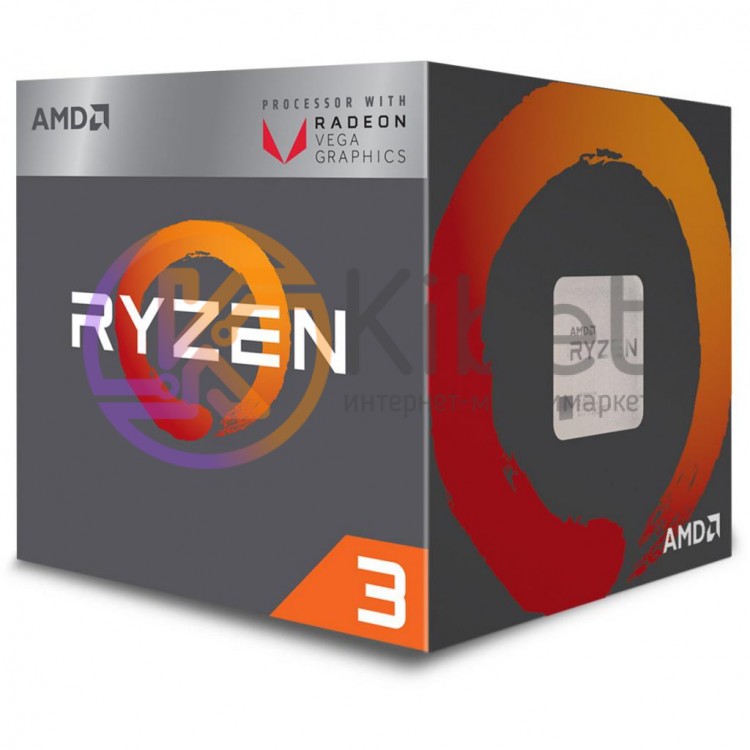 Процессор AMD (AM4) Ryzen 3 2200G, Box, 4x3.5 GHz (Turbo Boost 3.7 GHz), Radeon