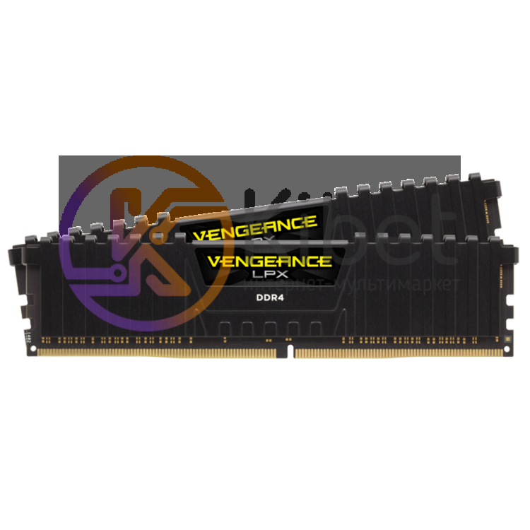 Модуль памяти 8Gb x 2 (16Gb Kit) DDR4, 3200 MHz, Corsair Vengeance LPX, Black, 1