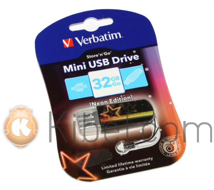 USB Флеш накопитель 32Gb Verbatim Store'N'Go Mini Neon Orange 49388