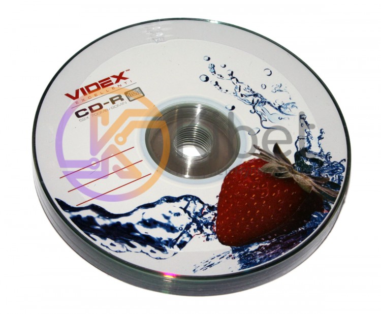 Диск CD-R 10 Videx 'Fresh Клубника', 700Mb, 52x, Bulk Box