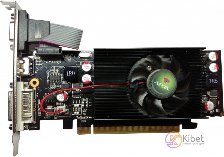 Видеокарта GeForce 210, AFOX, 1Gb GDDR3, 64-bit, VGA DVI HDMI, 589 1040 MHz, Low