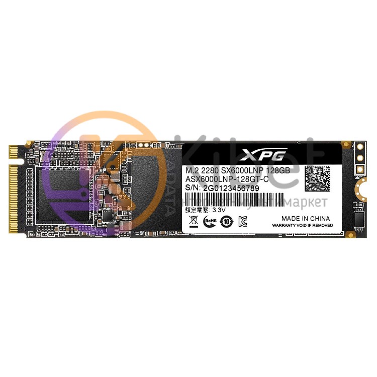 Твердотельный накопитель M.2 128Gb, A-Data XPG SX6000 Lite, PCI-E 4x, 3D TLC, 18