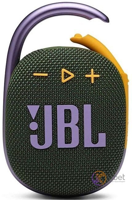 Колонка портативная 1.0 JBL Clip 4 Green, 5 Вт, Bluetooth, питание от аккумулято