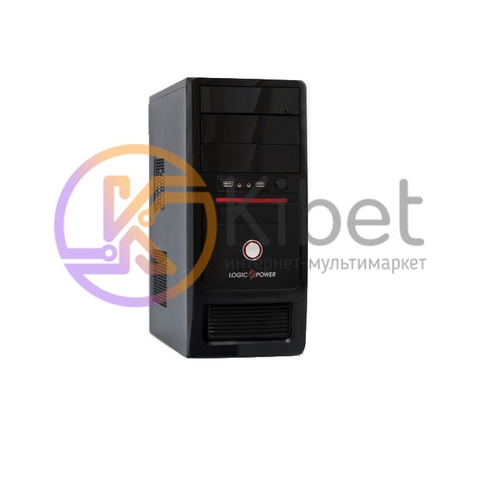 Корпус LogicPower 0084 Black, 400W, 80mm, ATX Micro ATX, 3.5mm х 2, USB2.0 x 2