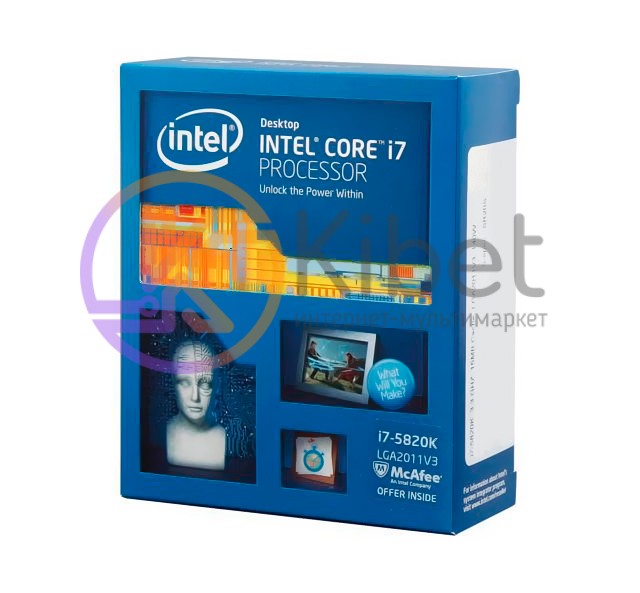 Процессор Intel Core i7 (LGA2011-3) i7-5820K, Box, 6x3,3 GHz (Turbo Boost 3,6 GH
