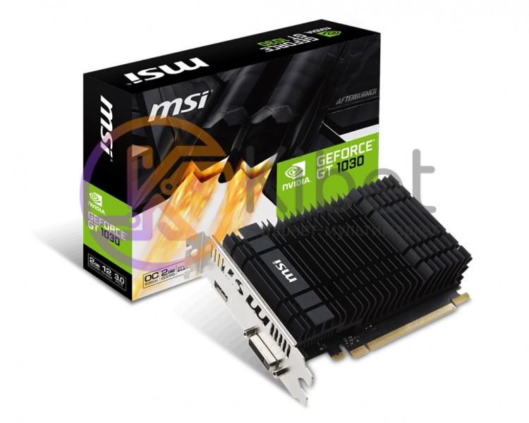 Видеокарта GeForce GT1030 OC, MSI, 2Gb DDR5, 64-bit, DVI HDMI, 1518 6008MHz, Sil