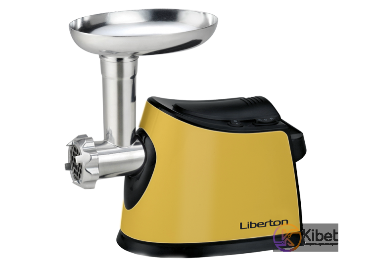 Мясорубка Liberton LMG-28BST Yellow, 2800W, 3 диска с отверстиями 3 5 7мм, бараб