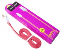 Кабель USB - Lightning, Hoco Waffle Flat 1.2 m 2.1A UPL18, Pink