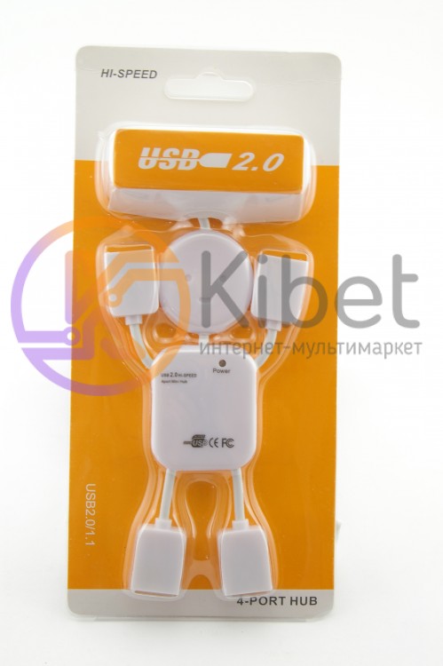 Концентратор USB 2.0, 4 ports, White 'Человечек' (SY-H001)