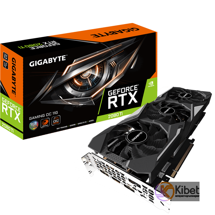 Видеокарта GeForce RTX 2080Ti, Gigabyte, GAMING OC, 11Gb DDR6, 352-bit, HDMI 3xD