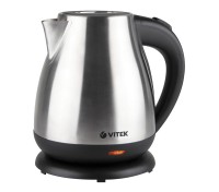 Чайник Vitek VT-7012 Silver 2200W, 1.7 л, дисковый, индикатор работы, индикатор