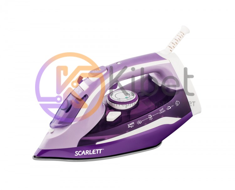 Утюг Scarlett SC-SI30K16 Violet, 2400W, подошва KeramoPro, сухое глажение, разбр