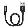 Кабель USB - Lightning 0.25 м ColorWay Black, 2.4A (CW-CBUL048-BK)