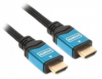 Кабель HDMI - HDMI, 3 м, Black Blue, V1.4, Viewcon, позолоченные коннекторы (VC-