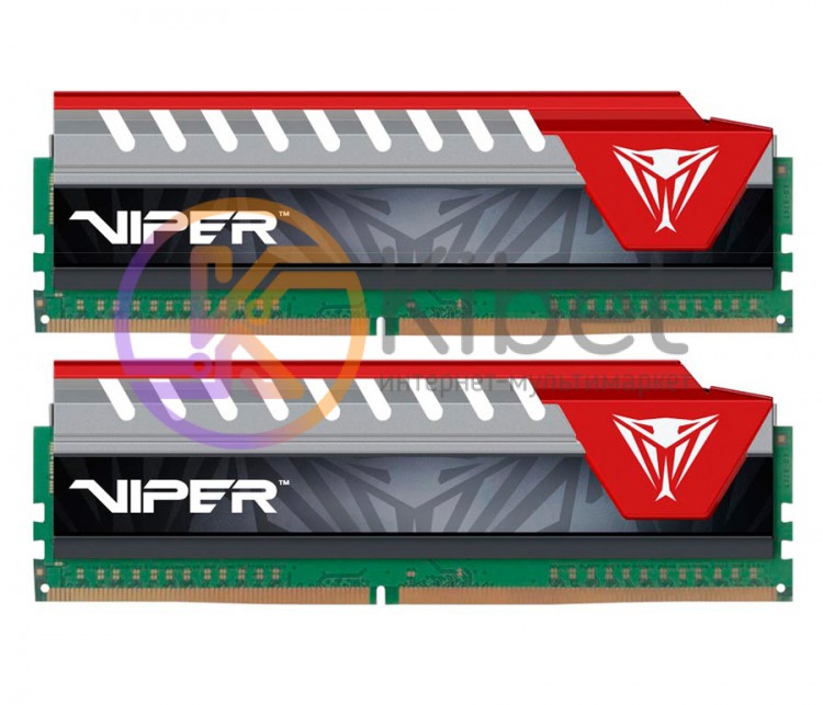 Модуль памяти 8Gb x 2 (16Gb Kit) DDR4, 2800 MHz, Patriot Viper Elite, Grey Red,