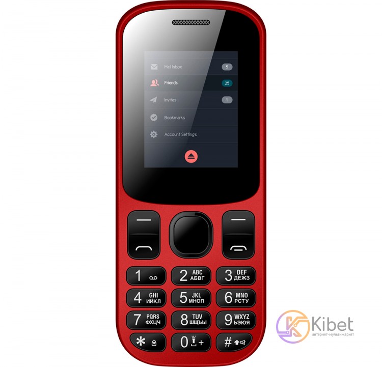 Мобильный телефон Nomi i185 Red, 2 Sim, 1.77' (128x160) TFT, microSD (max 32Gb),